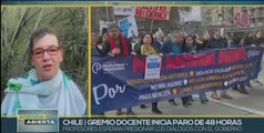 Profesores de Chile exigen mejoras laborales y convocan a paro de 48 horas
