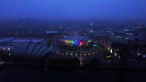 OVO Hydro in Glasgow welcomes UCI Championships by sporting the rainbow colours