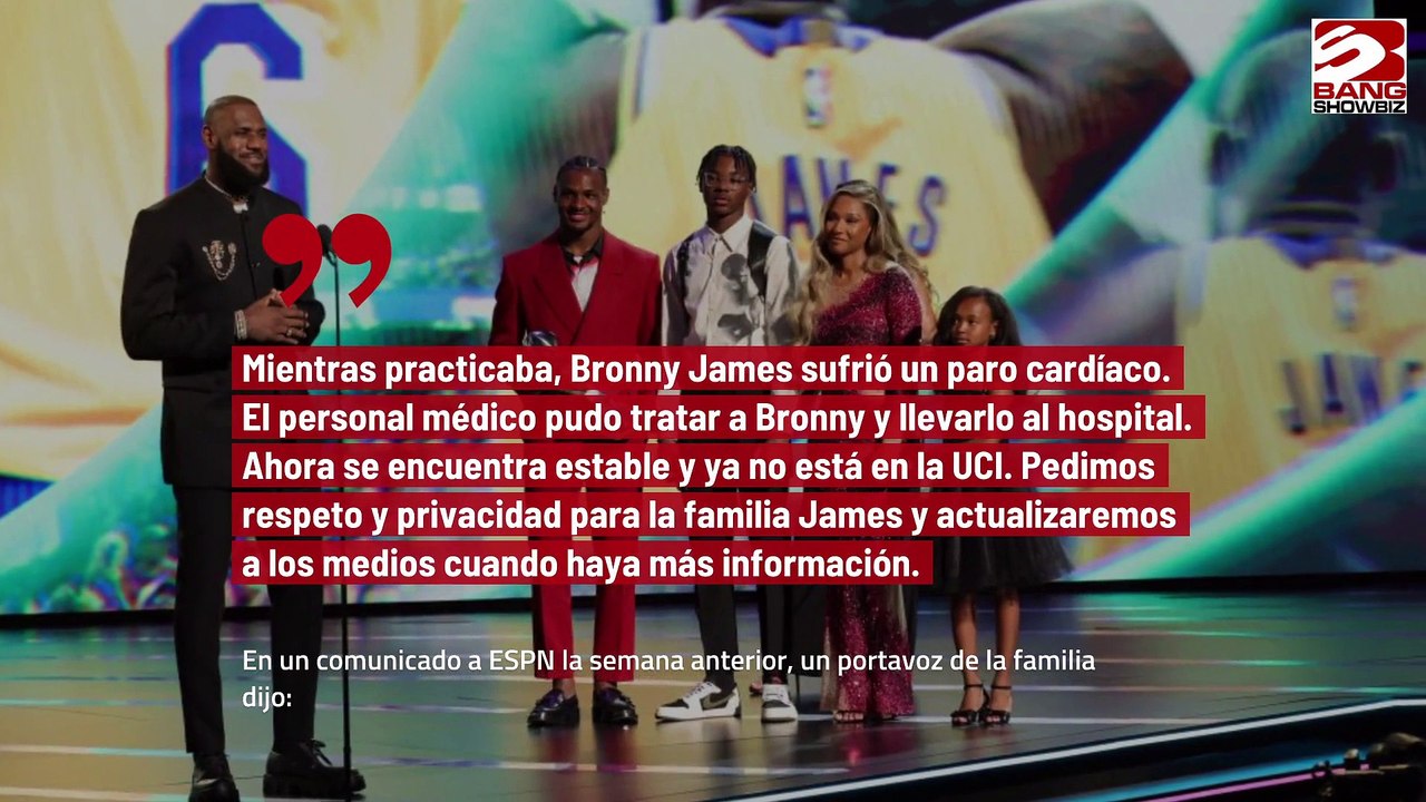 El hijo de LeBron James está 'estable' después de sufrir un paro cardíaco