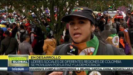 Colombia: Líderes sociales defienden la paz y la democracia en las calles