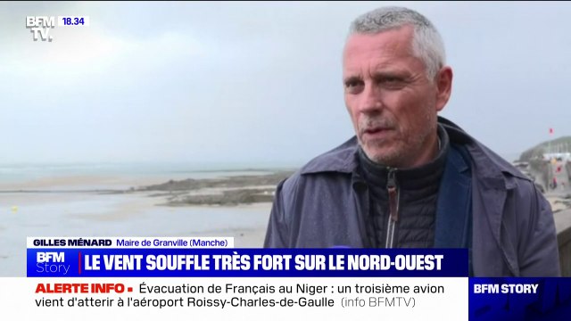 Coup de vent dans l'Ouest: Lorsque la mer va remonter suite à l'effet de marée, je préconise très fortement de ne pas s'approcher de la digue , met en garde le maire de Granville