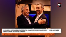 se estrecharon en un abrazo  y dialogaron de política  en Misiones Online mientras esperaban ser entrevistados