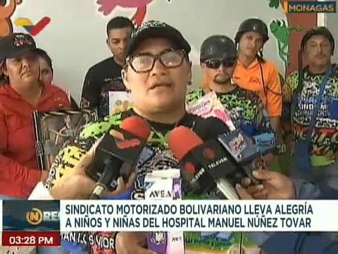 Monagas | Sindicato de Motorizados entregan juguetes a niños en el Hospital Manuel Núñez Tovar