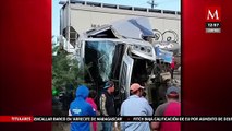 Mueren seis personas en accidente de camión que fue arrastrado por un tren en Querétaro
