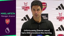 Arteta confident Arsenal will adjust following another Gabriel Jesus injury
