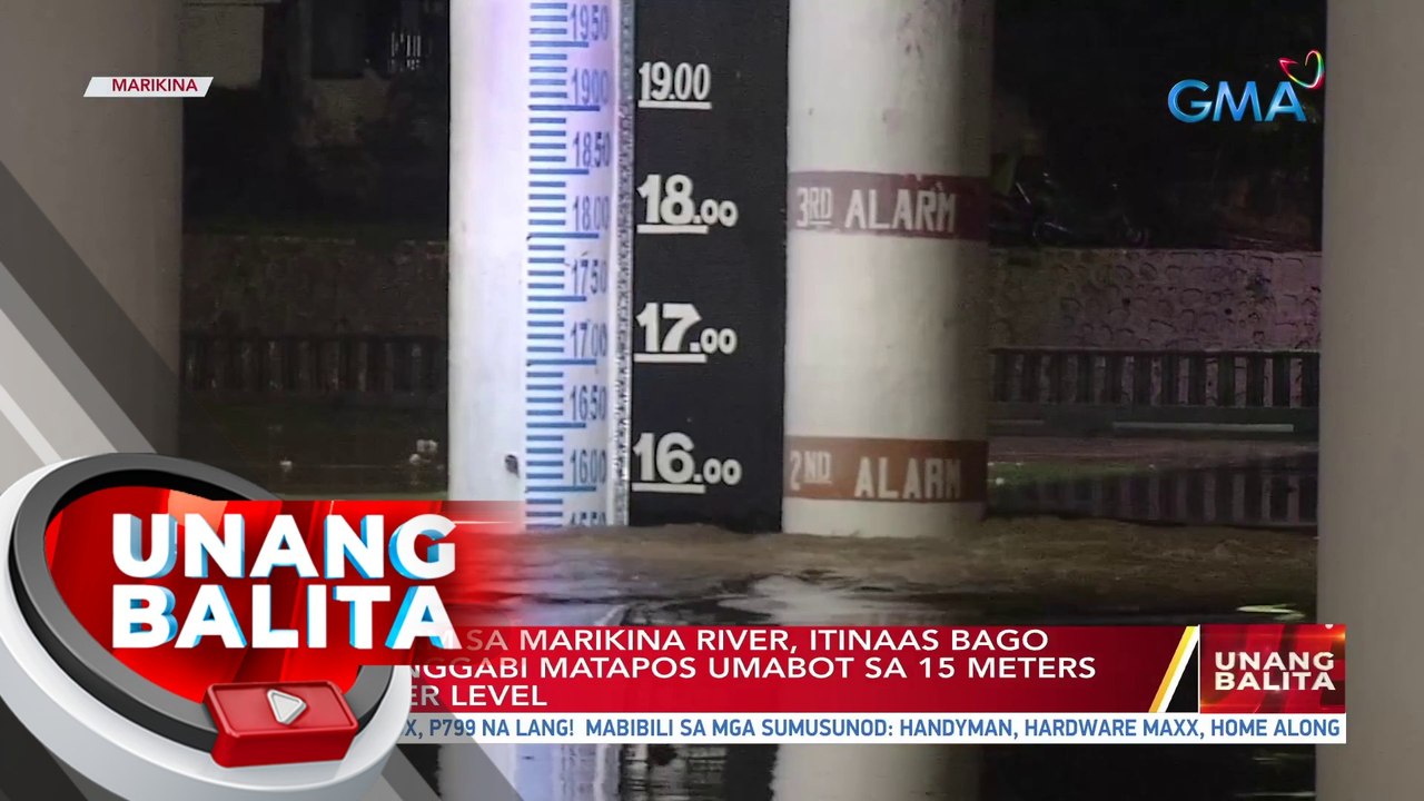 Water level sa Marikina river, umabot na sa ika...