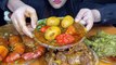 ASMREATING SPICY_ MUTTON CURRY,PRAWNS CURRY,CHICKEN _CURRY,CHICKEN LIVER,EGG CURRY _FOODVIDEOS_
