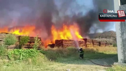 Kastamonu'da ahşap kapı boya atölyesi yandı