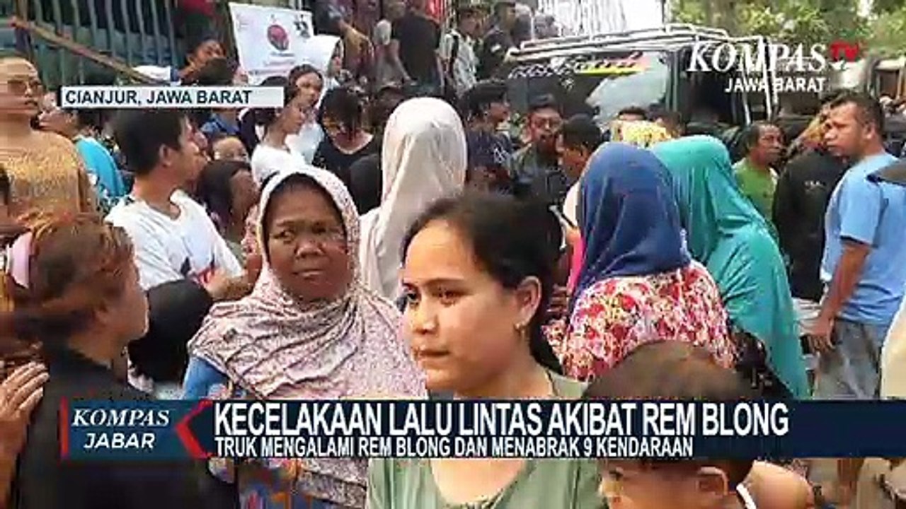 Rem Blong, Truk Tabrak 9 Kendaraan di Cianjur