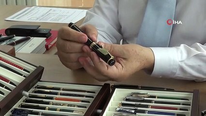 Emekli hakim altın uçlu dolma kalem koleksiyonu yapıyor