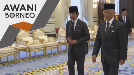 Sultan Brunei diberi sambutan negara di Istana Negara