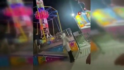 Lunaparkta salıncak göğe uçtu!