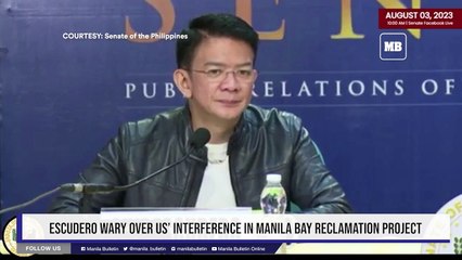 Escudero wary over US’ interference in Manila Bay reclamation project