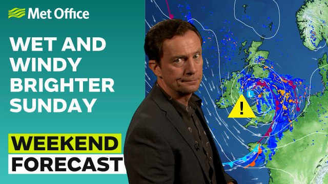 Weekend Weather 03/08/2023 – Wet and windy, brighter Sunday - Met Office UK Forecast