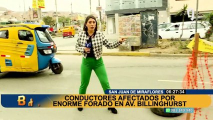 Forado en SJM: denuncian que enorme hueco en avenida Billinghurst afecta tránsito vehicular