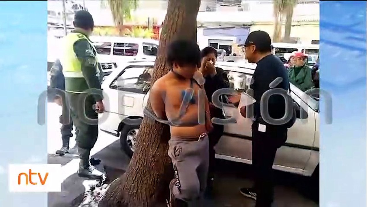 "¡Lo atraparon!": Ladrón que estaba robando un celular fue 'amarrado' a un árbol (Vídeo)