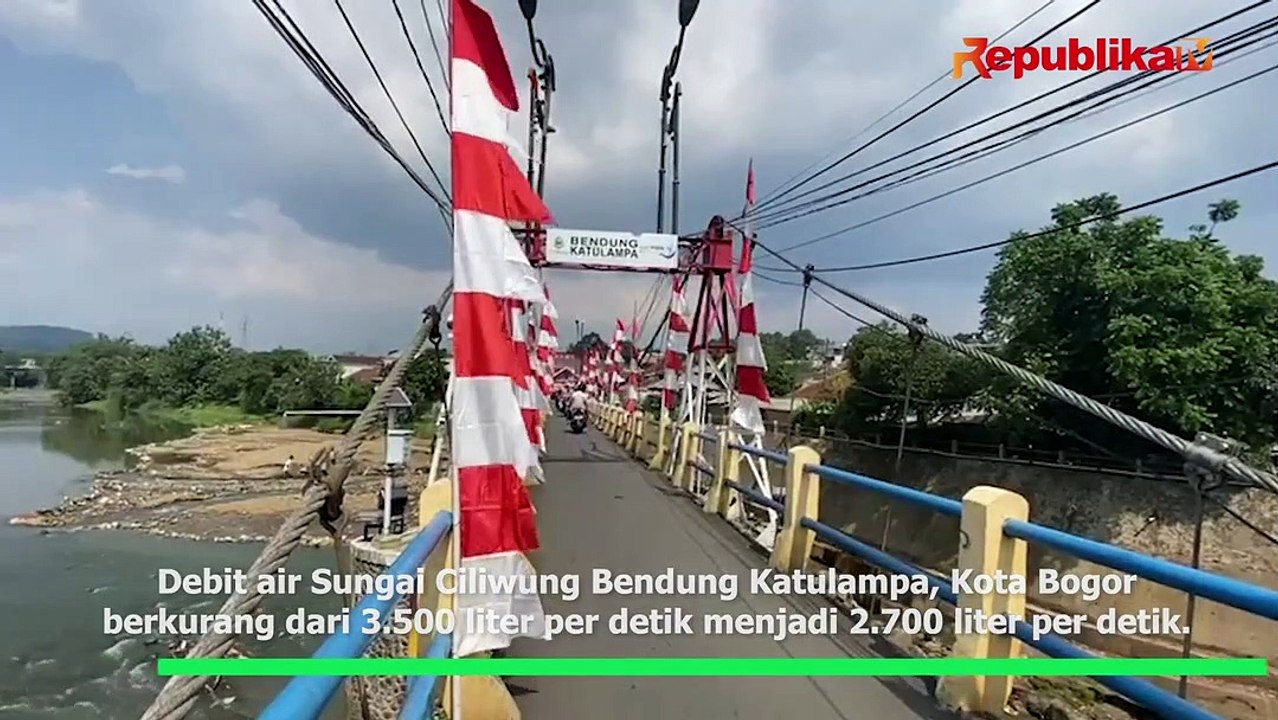 Kembali Berkurang Debit air Sungai Ciliwung di Bendung Katulampa