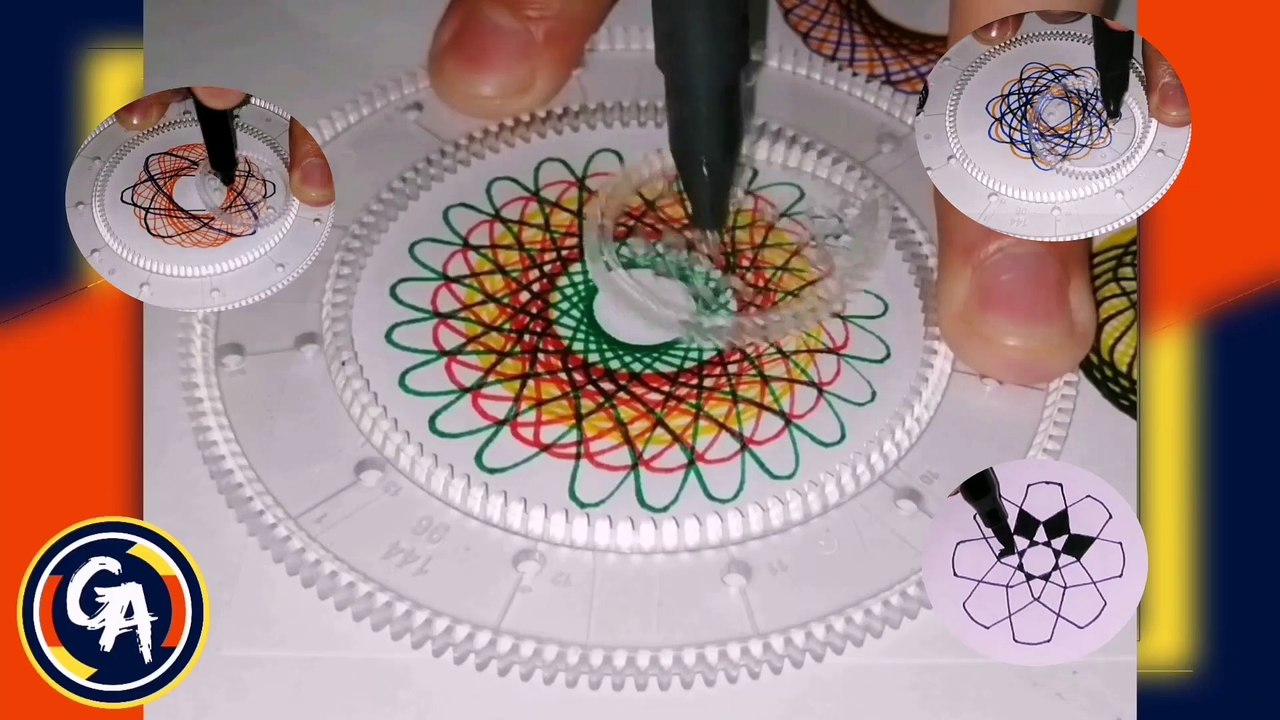 DIBUJANDO con espirógrafo VIDEO #2. (7 mandalas). DRAWING with a spirograph VIDEO #2. (7 mandalas).