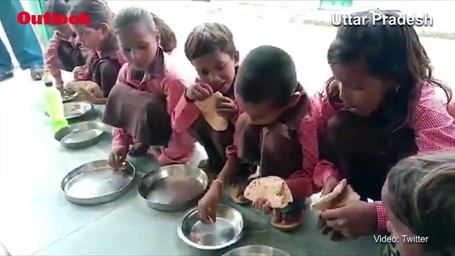 Roti With Salt Served As Mid-Day Meal For Primary School Students In UP's Mirzapur