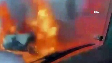 TEM Otoyolunda Otomobil Alev Aldı