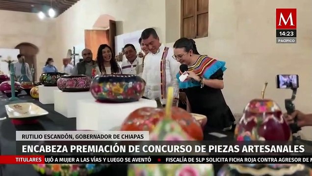 El gobernador Rutilio Escandón premia el talento de artesanos de Chiapa de Corzo