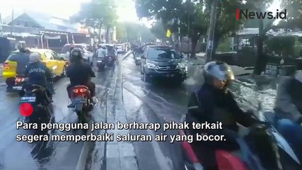 Air dari Pipa PDAM Merembes ke Jalan hingga Ganggu Arus Lalu Lintas di Cipondoh