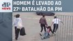 Mulheres arrastam suspeito de assédio até delegacia em São Paulo