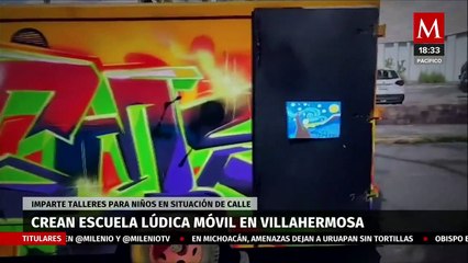 Escuela móvil: Joven emprende proyecto para educar a niños en situación de calle en Tabasco
