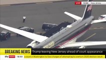 Former President Donald Trump boards flight to face charges