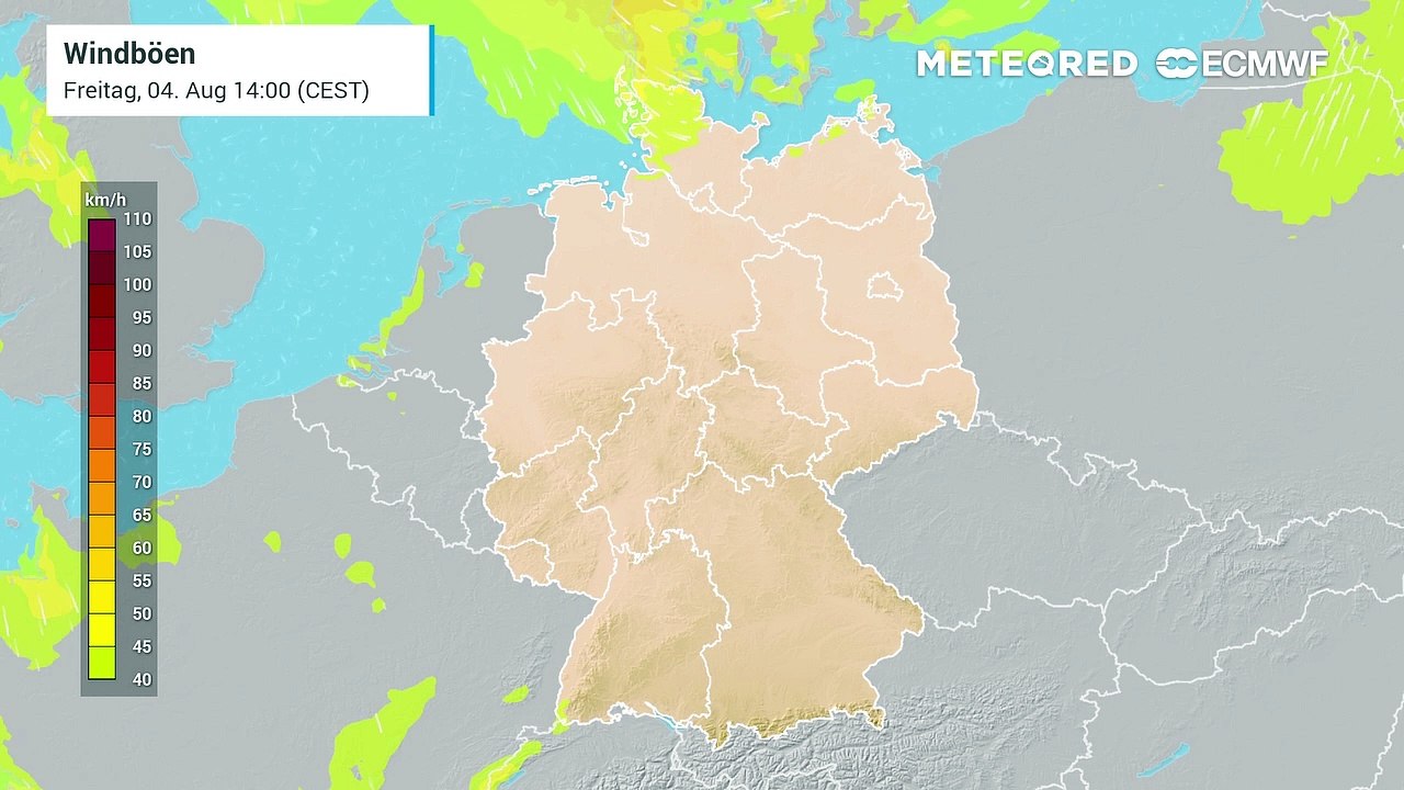 Stürmisch geht es in Deutschland weit! Montagmorgen ziegt an der Ostsee schwerer Sturm auf!