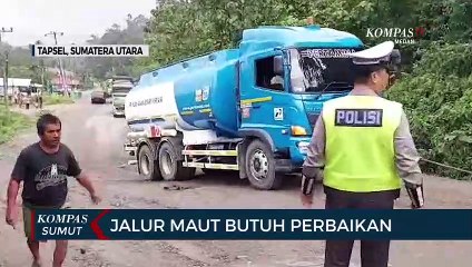 Penampakan Rusaknya Jalan di Kawasan Batu Jomba Tapanuli Selatan