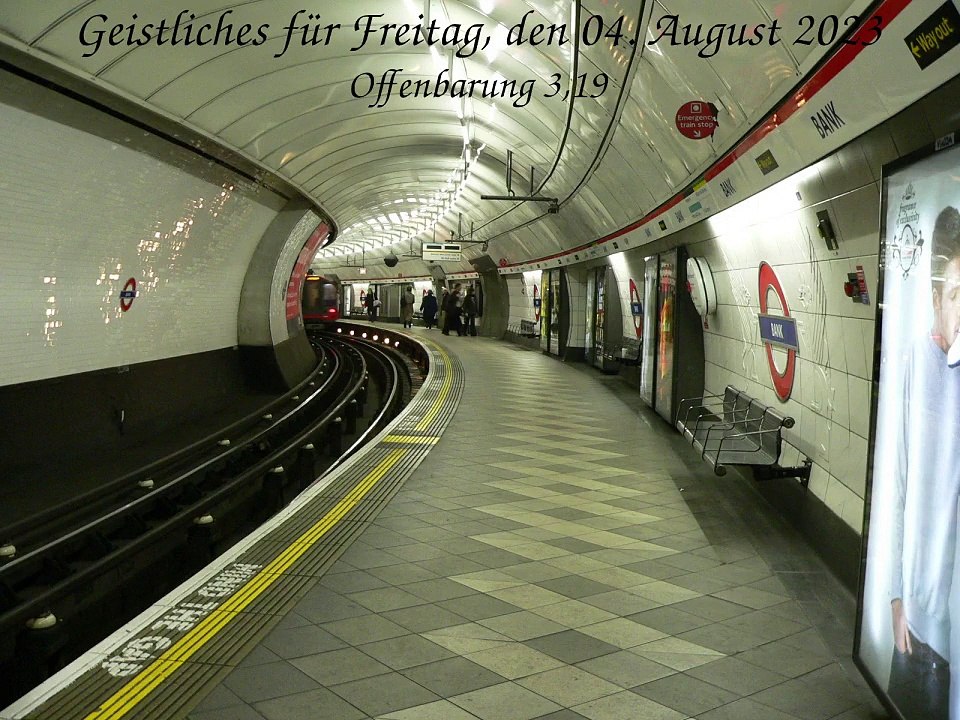 Geistliches für Freitag, den 04. August 2023