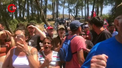 Son dakika... Akbelen'de çevrecilerin 'su tankeri' içeri alınmadı, oturma eylemi başladı