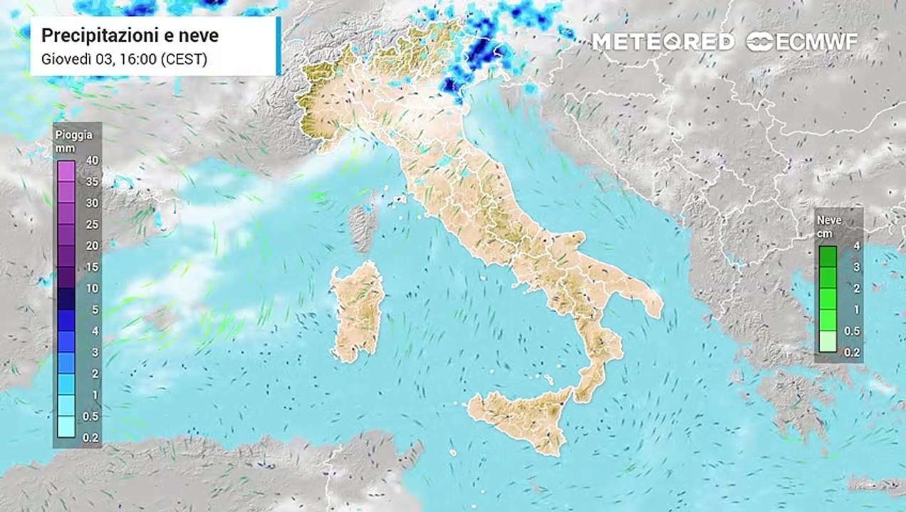 Il fronte freddo verso il Sud