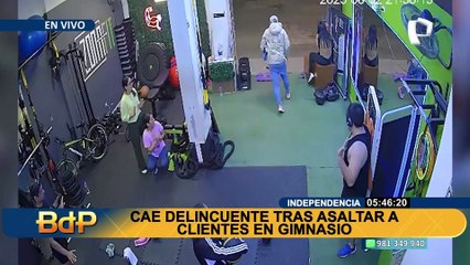 Delincuente asalta a jóvenes dentro de un gimnasio en Independencia