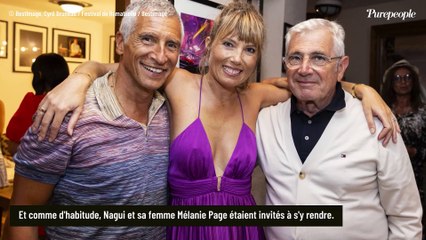 Download Video: PHOTOS Nagui et sa femme Mélanie Page amoureux à Ramatuelle, ils retrouvent Juliette Armanet et Michel Boujenah