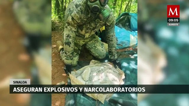 En Sinaloa, aseguran explosivos y narcolaboratorios