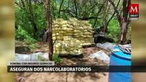 Aseguran dos narcolaboratorios con insumos químicos en Sonora