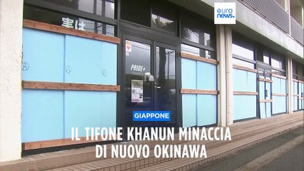 Okinawa in apprensione per l'imminente arrivo del tifone Khanun, che ha già prodotto morti e danni