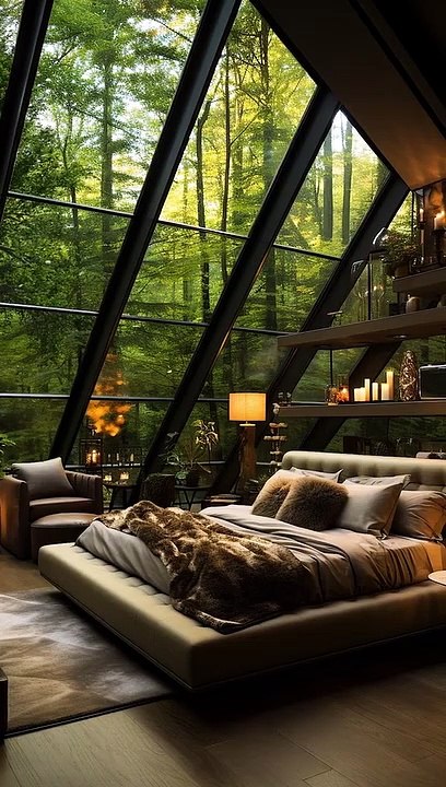 Quiet and romantic attic in the middle of the forest Who do you want to be with the most..❣️