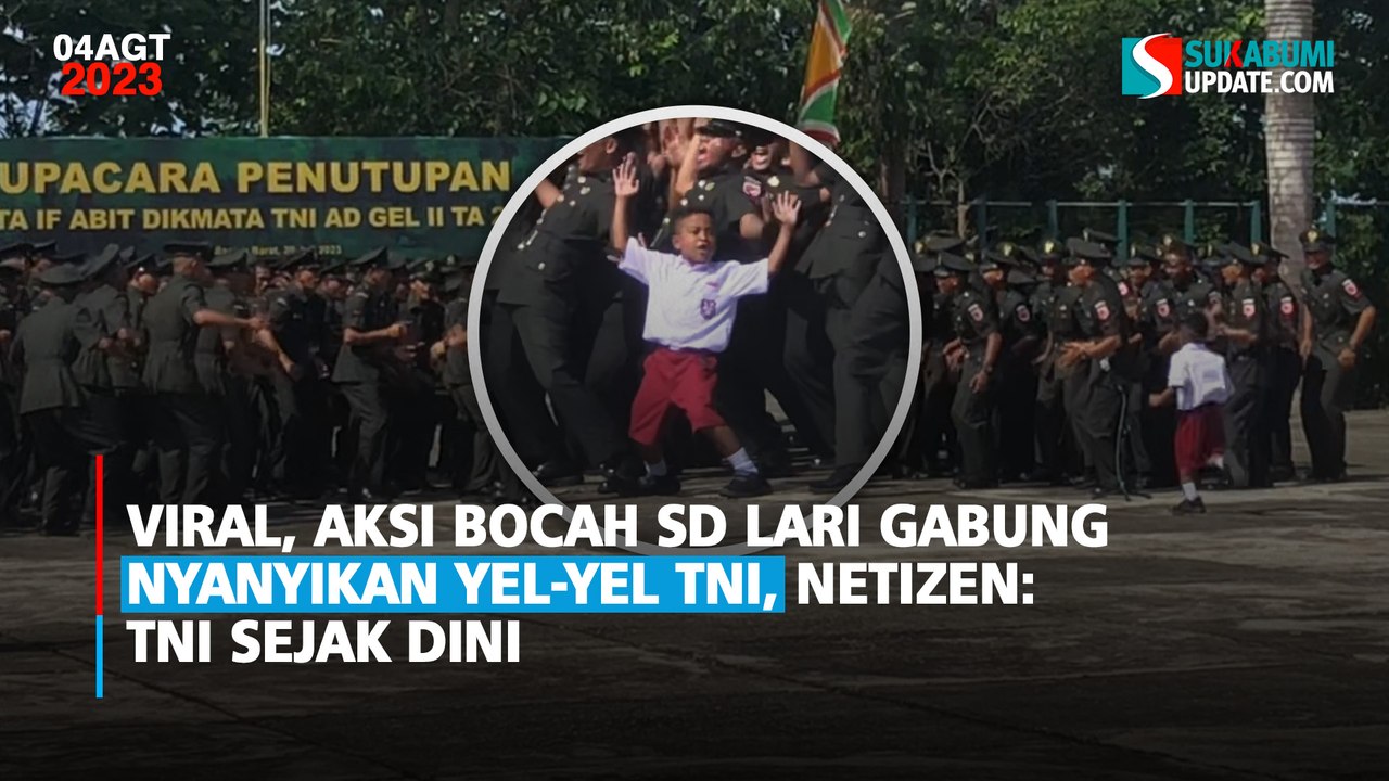 Viral, Aksi Bocah SD Lari Gabung Nyanyikan Yel-yel TNI, Netizen: TNI Sejak Dini