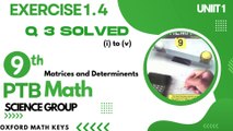 PTB Math class 9th Exercise 1.4 Q 3 solved Competely| PTB 9th Math Exercise 1.4 Q 3(i) to (v)