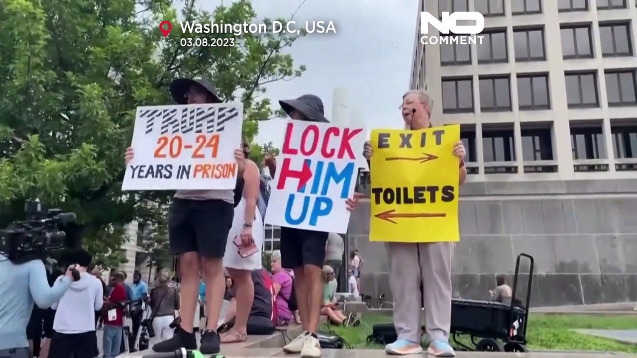 Proteste in Washington: Trump mit Hitlerbärtchen oder Heiligenschein