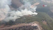 İzmir'de ormanlık alanda yangına havadan ve karadan müdahale başladı