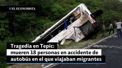 Download Video: Tragedia en Tepic: mueren 18 personas en accidente de autobús en el que viajaban migrantes