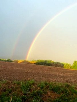 L'arcobaleno in cielo, il video dello spettacolo dopo la pioggia