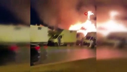 Veliefendi önünde yangın