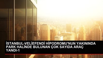 İSTANBUL-VELİEFENDİ HİPODROMU'NUN YAKININDA PARK HALİNDE BULUNAN ÇOK SAYIDA ARAÇ YANDI-1