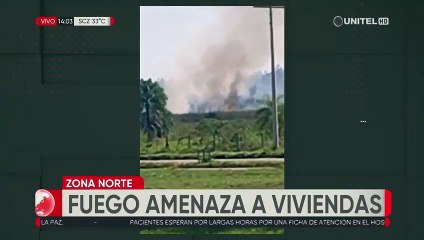 Fuego consumió pastizales y cañaverales secos cerca de Warnes causando temor