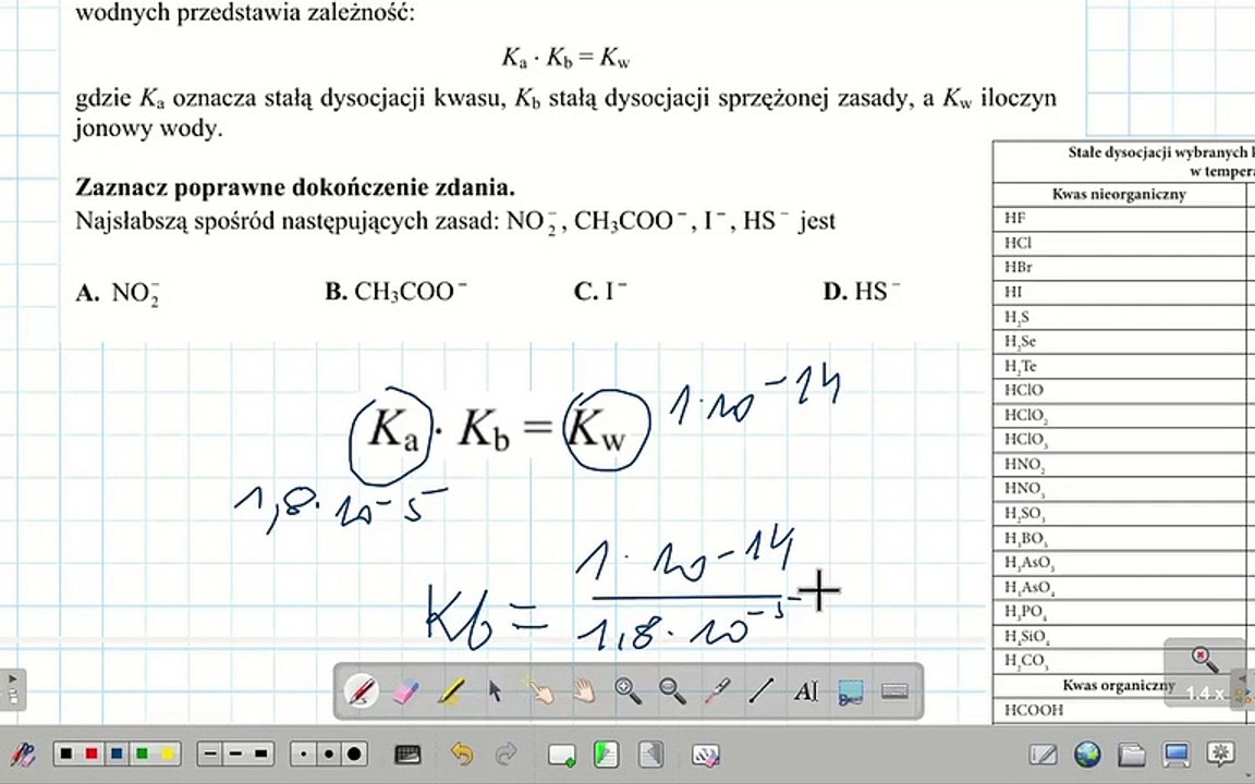 ZADANIE 4 CKE 2015 PRZYKŁADOWY IM KWAS MOCNIEJSZY TYM SLABSZA ZASADA. #chemia #chemistry